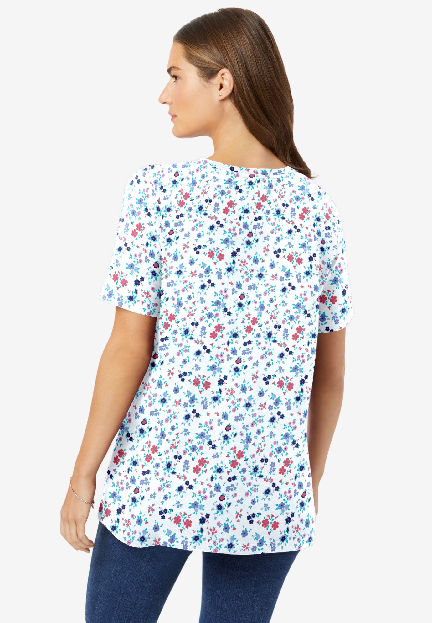 Perfect Printed Short-Sleeve Crewneck Tee image number 1