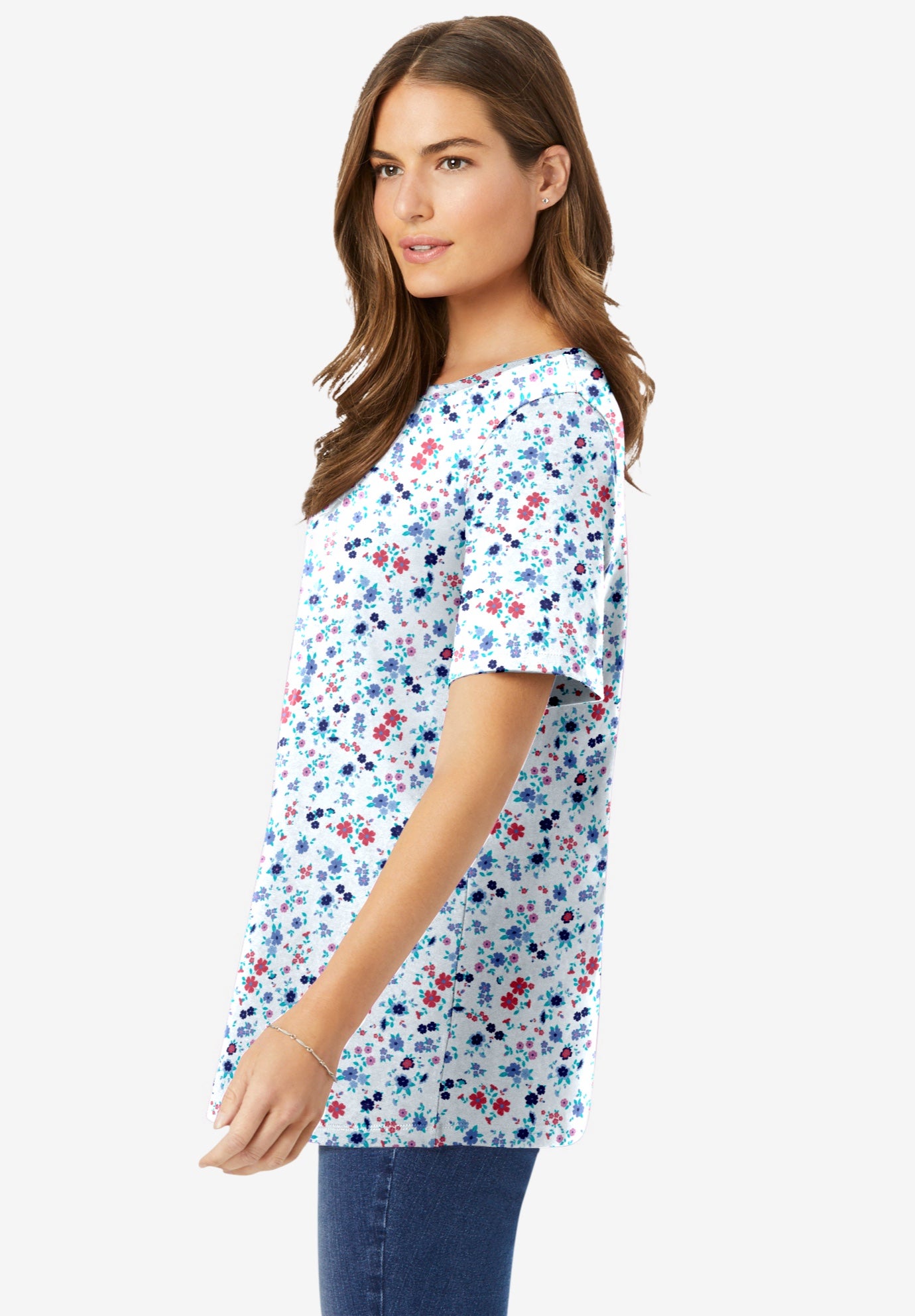 Perfect Printed Short-Sleeve Crewneck Tee image number 2