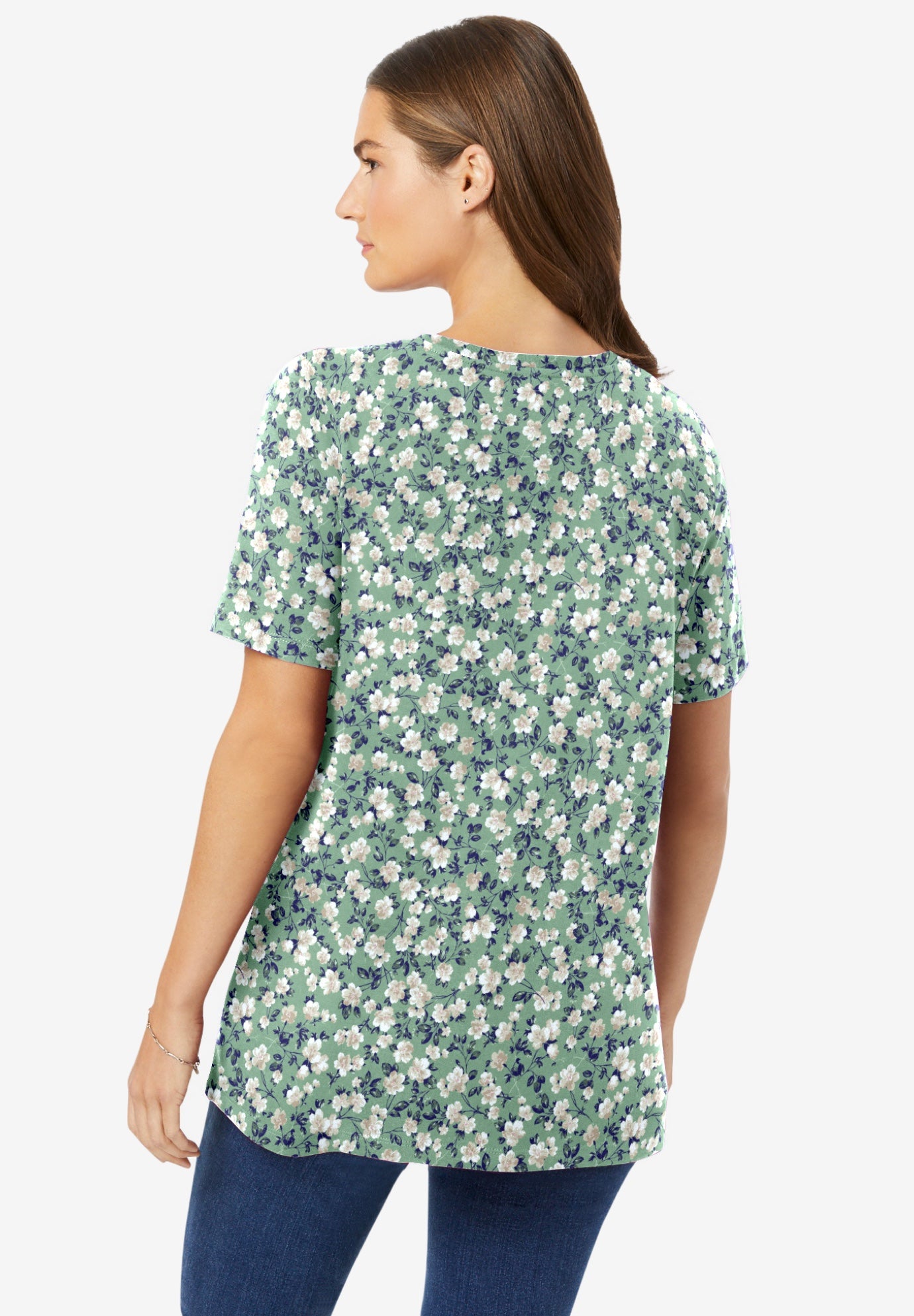 Perfect Printed Short-Sleeve Crewneck Tee image number 1