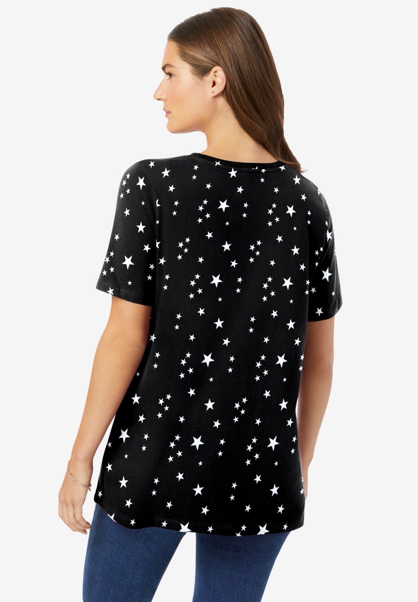 Perfect Printed Short-Sleeve Crewneck Tee image number 1