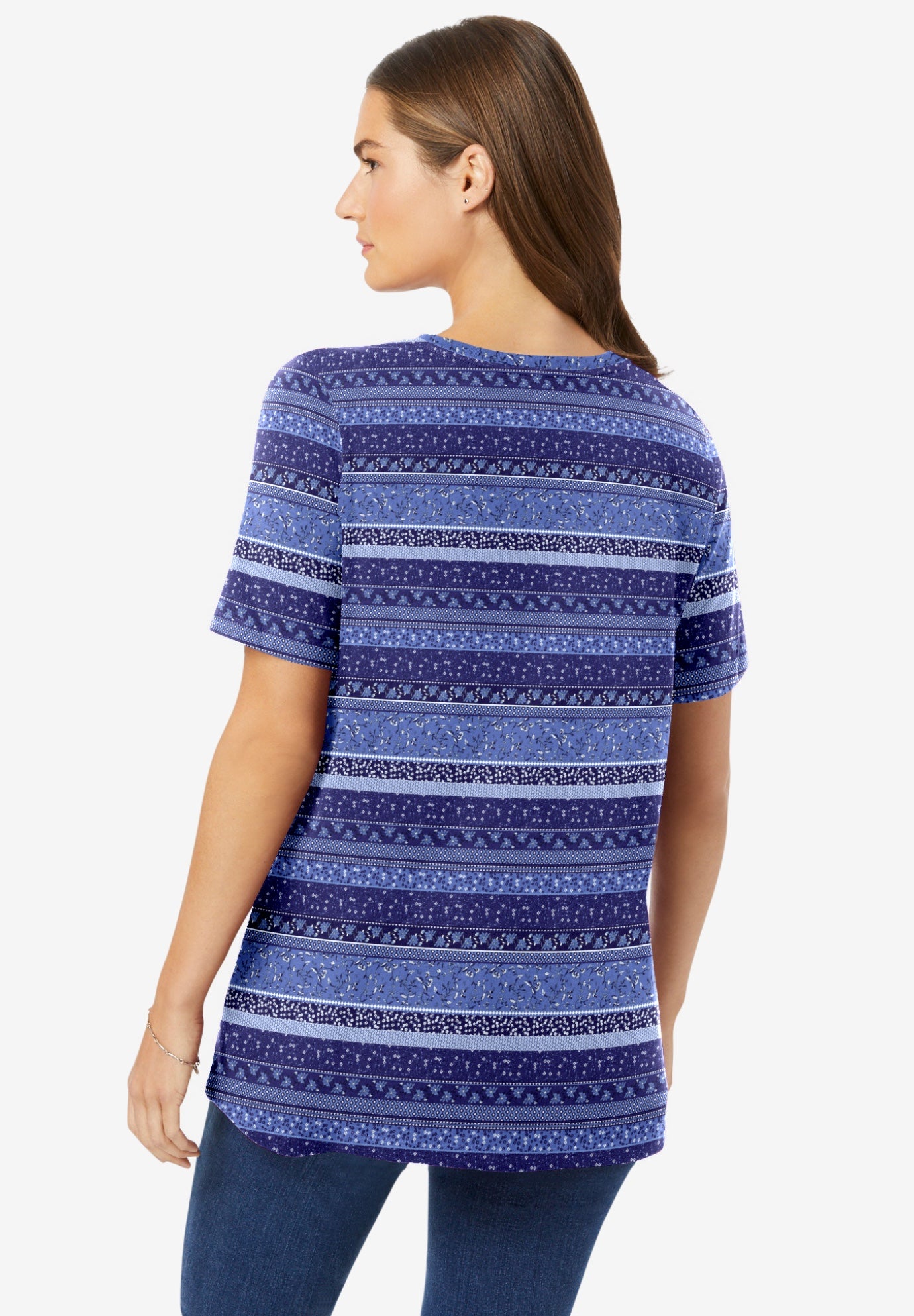 Perfect Printed Short-Sleeve Crewneck Tee image number 1