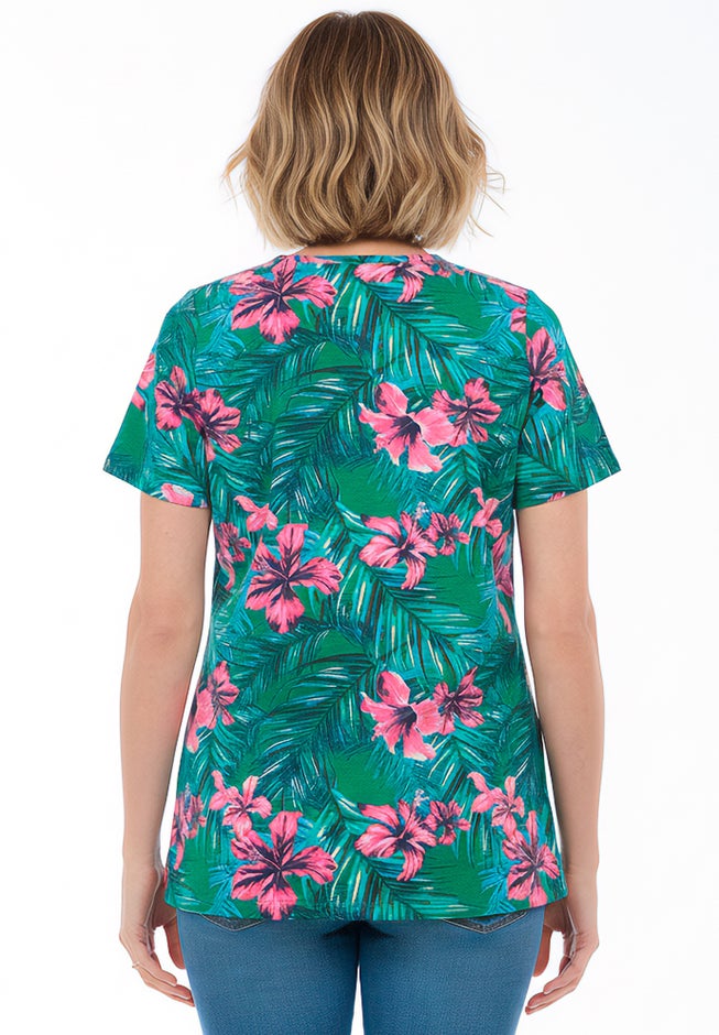 Perfect Printed Short-Sleeve Crewneck Tee image number 1