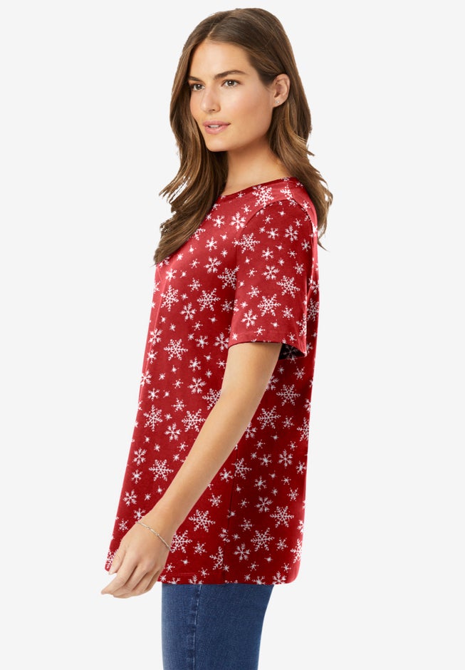 Perfect Printed Short-Sleeve Crewneck Tee image number 2