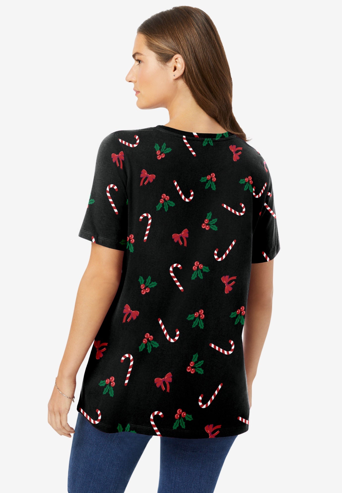 Perfect Printed Short-Sleeve Crewneck Tee image number 1