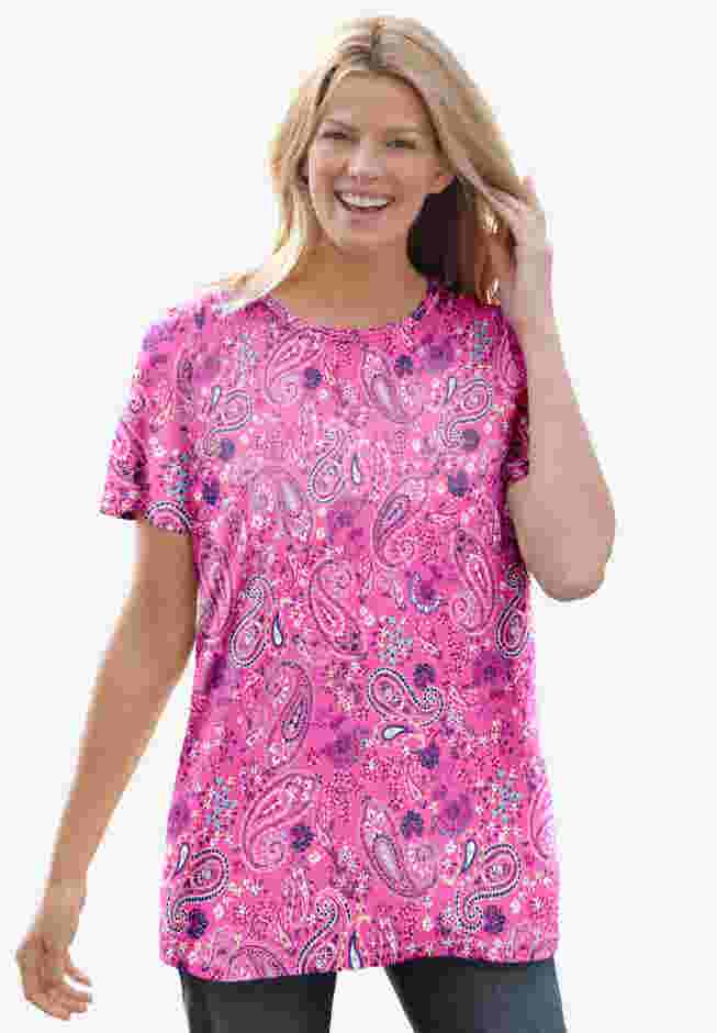 Perfect Printed Short-Sleeve Crewneck Tee image number 0