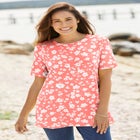 Perfect Printed Short-Sleeve Crewneck Tee image number null