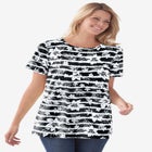 Perfect Printed Short-Sleeve Crewneck Tee image number null