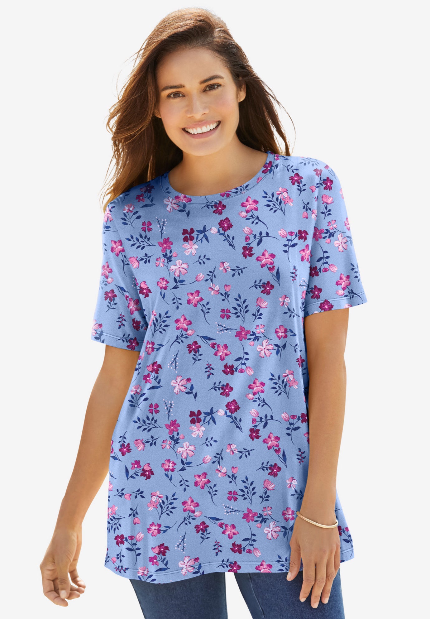 Perfect Printed Short-Sleeve Crewneck Tee image number 0