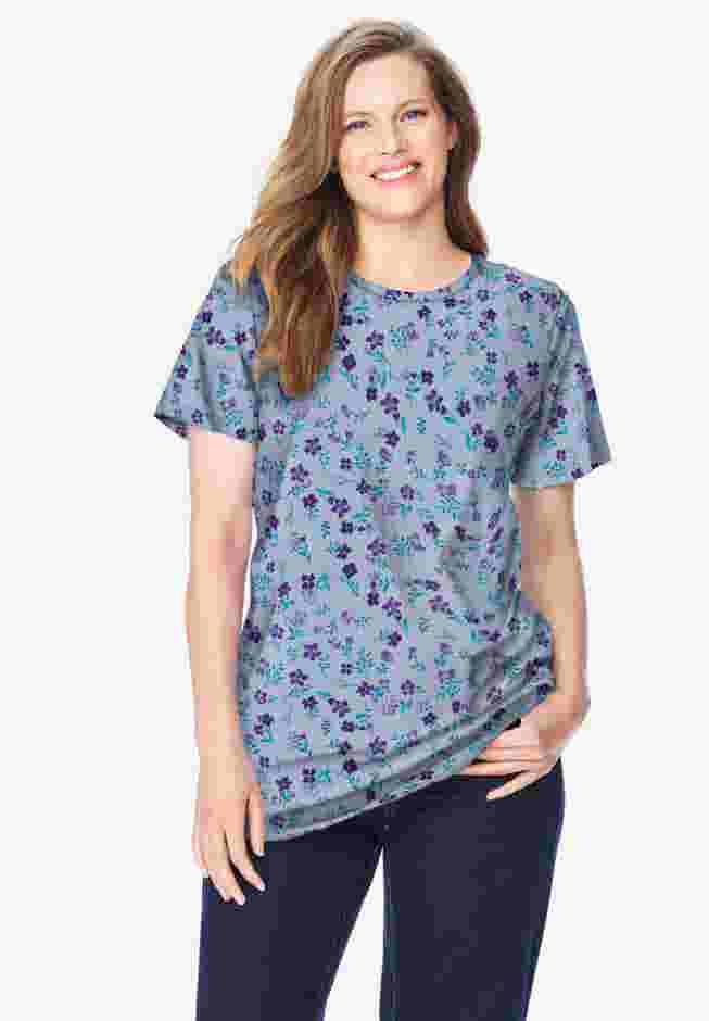 Perfect Printed Short-Sleeve Crewneck Tee image number 0