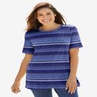 Perfect Printed Short-Sleeve Crewneck Tee image number null