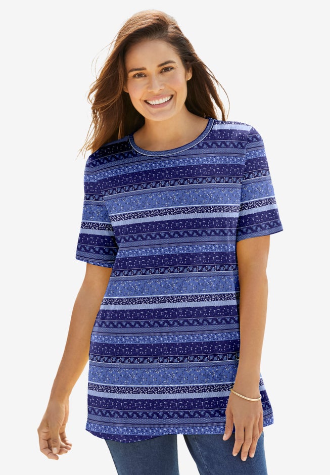 Perfect Printed Short-Sleeve Crewneck Tee image number 0