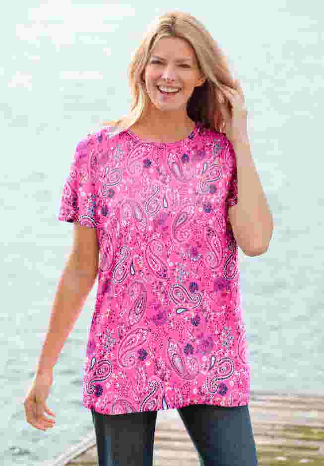 Perfect Printed Short-Sleeve Crewneck Tee image number 3