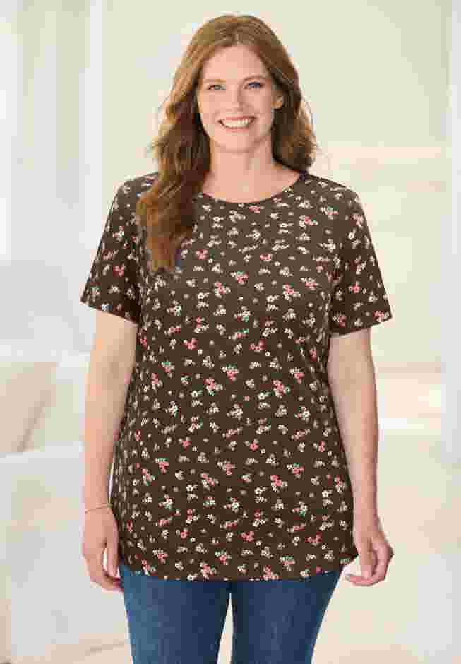 Perfect Printed Short-Sleeve Crewneck Tee image number 0