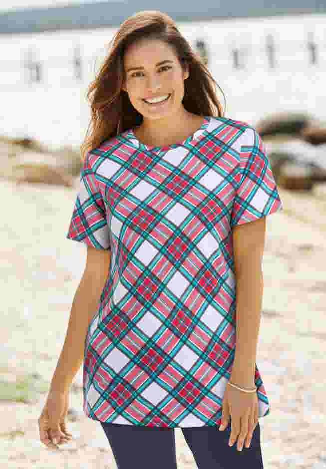 Perfect Printed Short-Sleeve Crewneck Tee image number 0