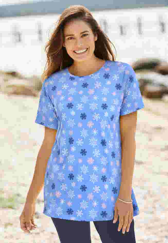 Perfect Printed Short-Sleeve Crewneck Tee image number 0