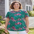 Perfect Printed Short-Sleeve Crewneck Tee image number null