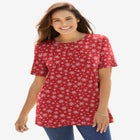 Perfect Printed Short-Sleeve Crewneck Tee image number null