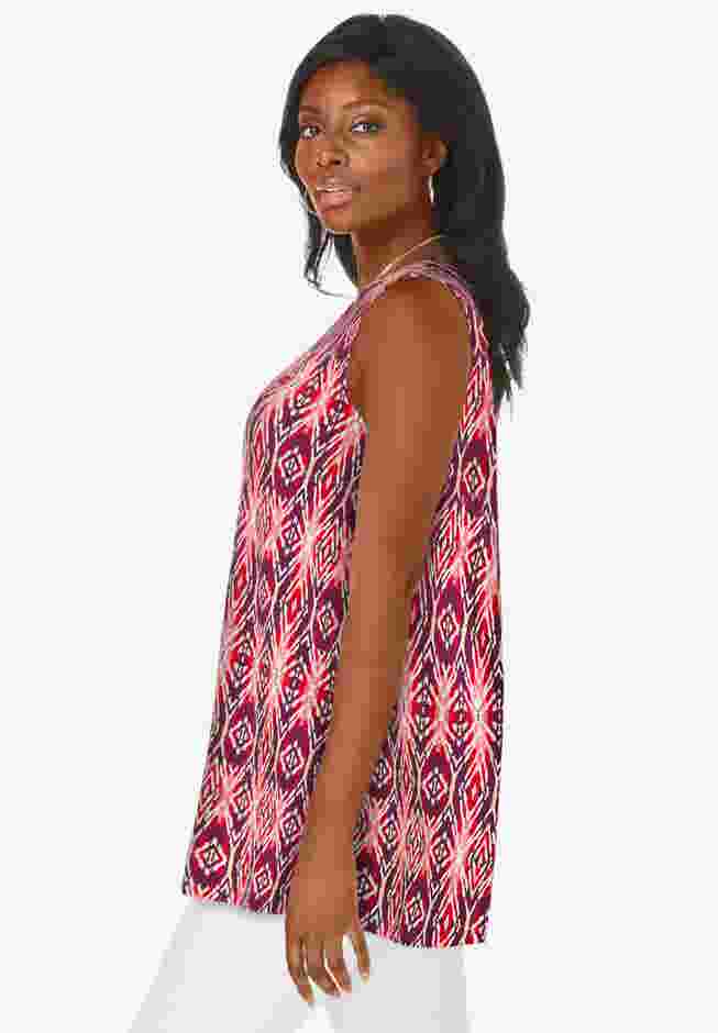 Stretch Knit Sleeveless Swing Tunic image number 2