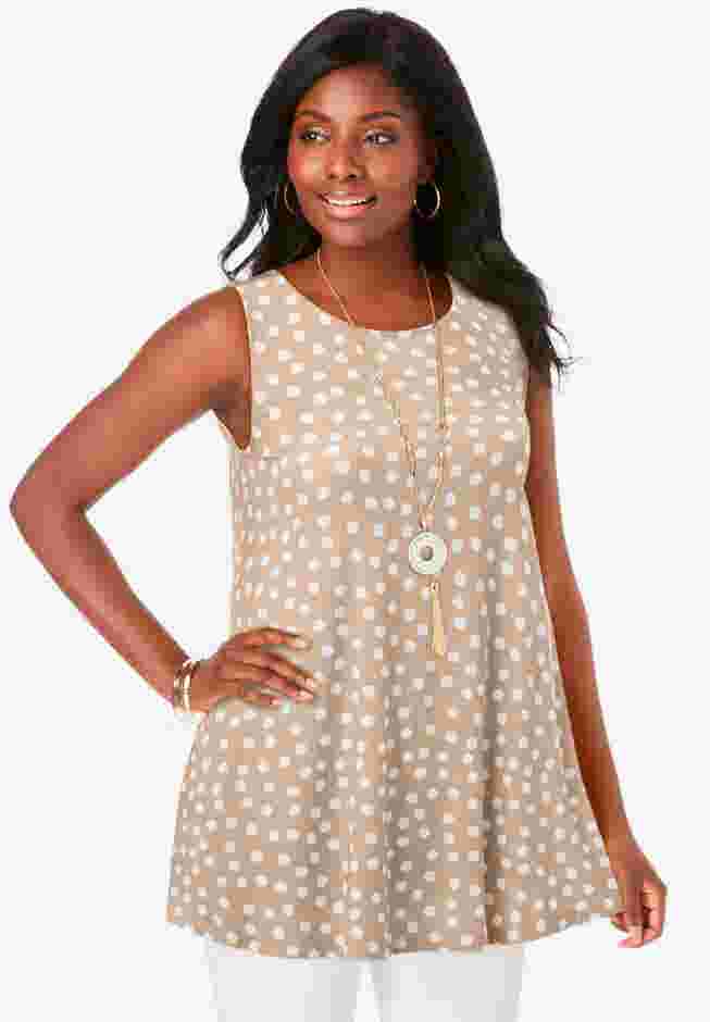 Stretch Knit Sleeveless Swing Tunic image number 0