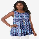 Stretch Knit Sleeveless Swing Tunic image number null