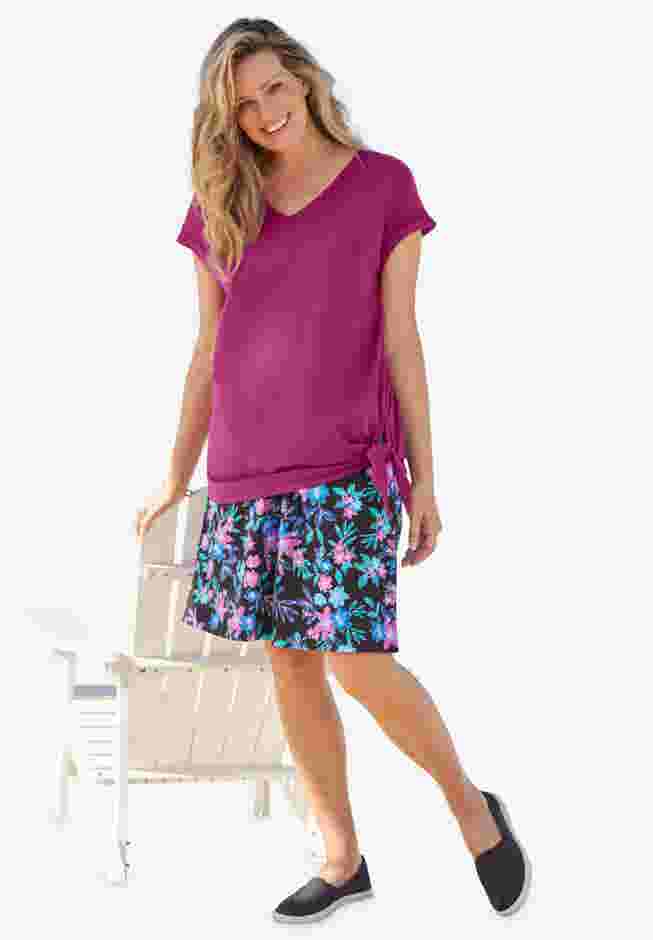 SIDE TIE KNIT TEE image number 6