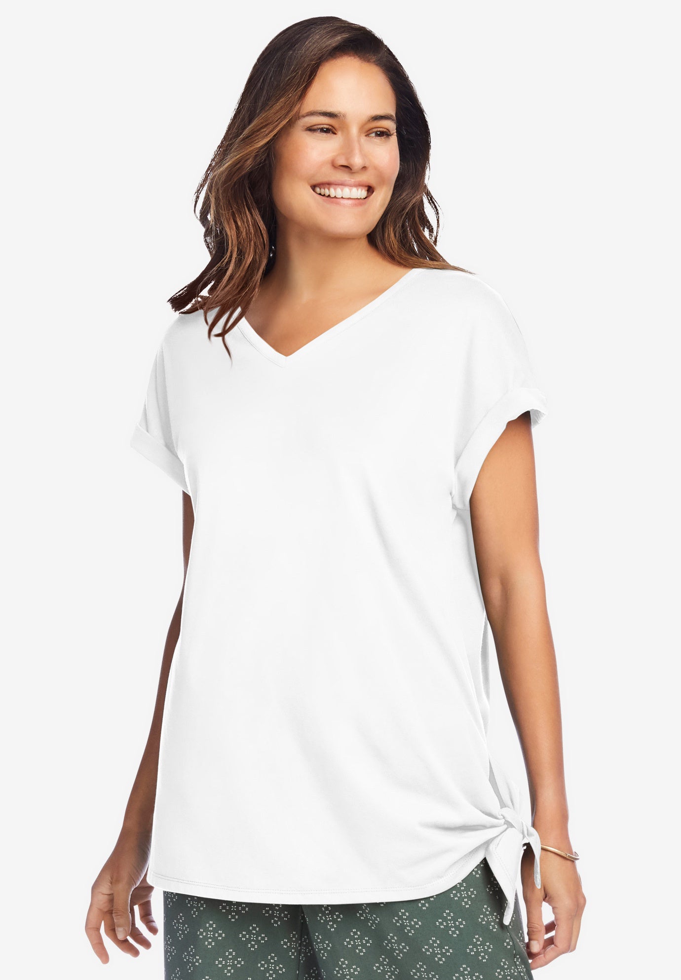 SIDE TIE KNIT TEE image number 0