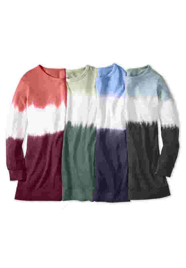 Tie-dyed knit sweatshirt tunic image number 5