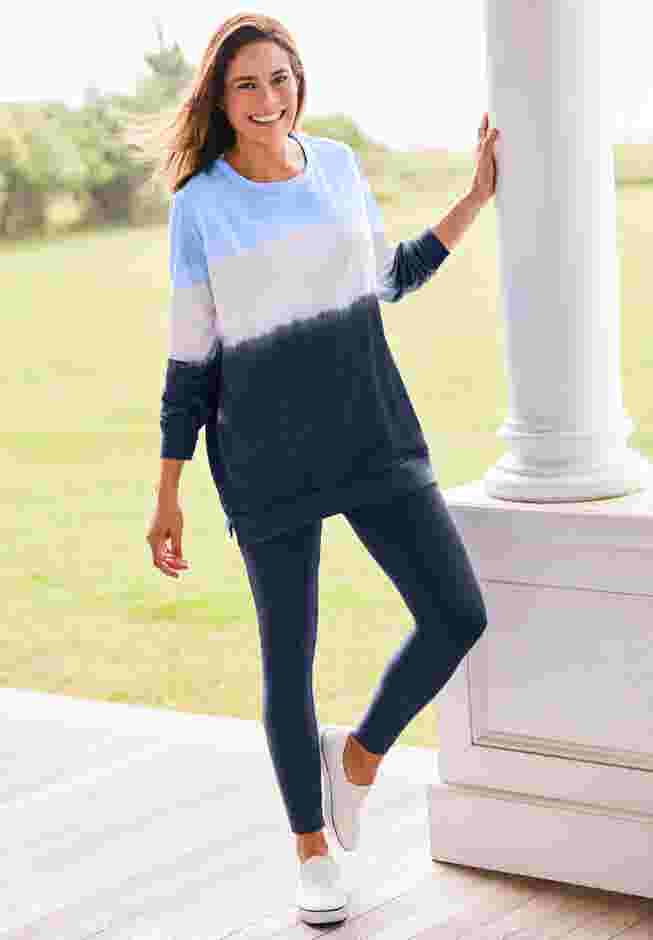 Tie-dyed knit sweatshirt tunic image number 7