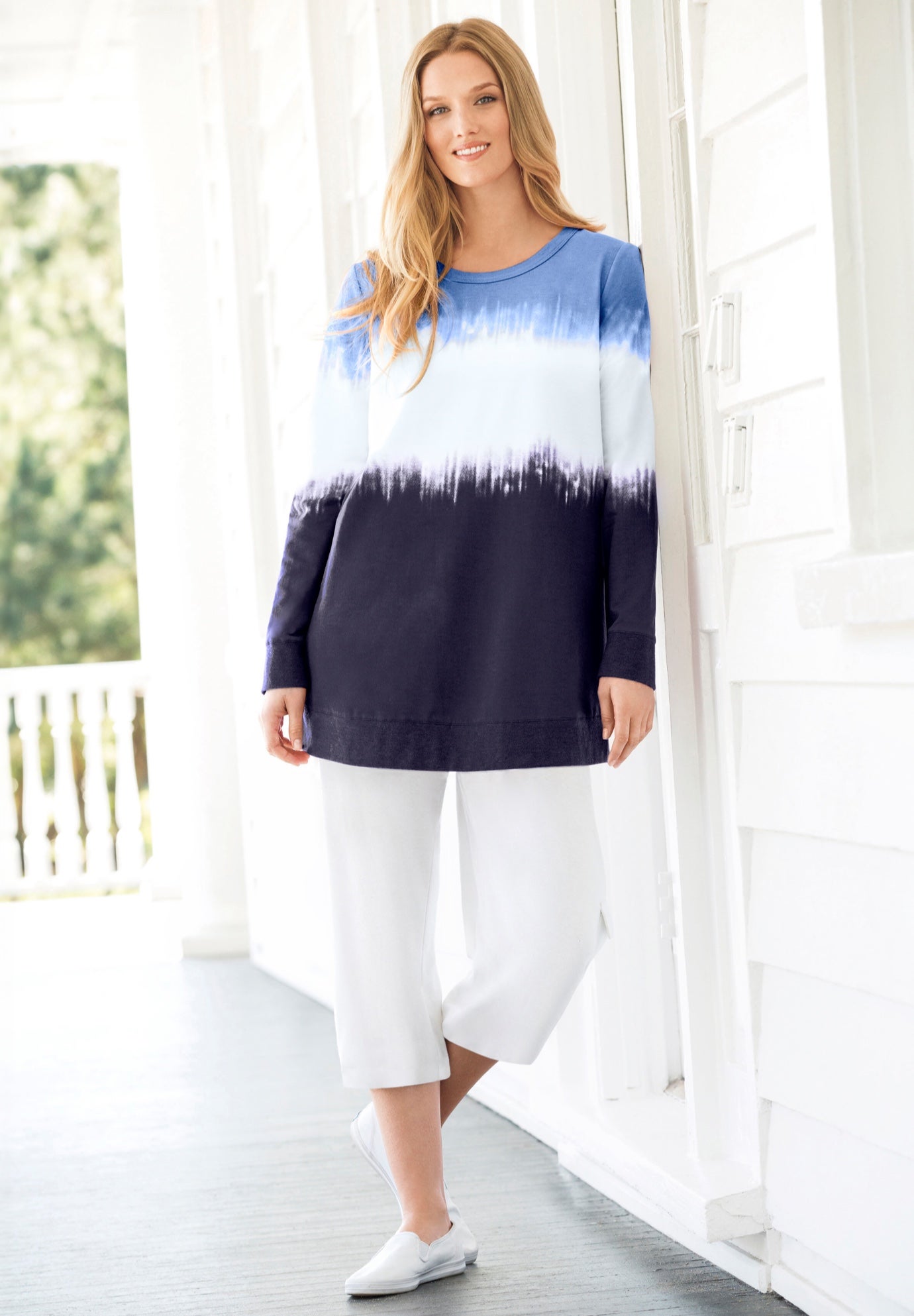 Tie-dyed knit sweatshirt tunic image number 8