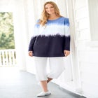 Tie-dyed knit sweatshirt tunic image number null