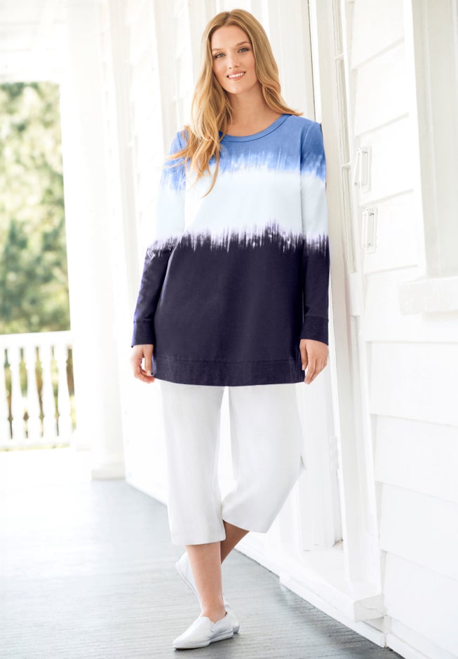 Tie-dyed knit sweatshirt tunic image number 8
