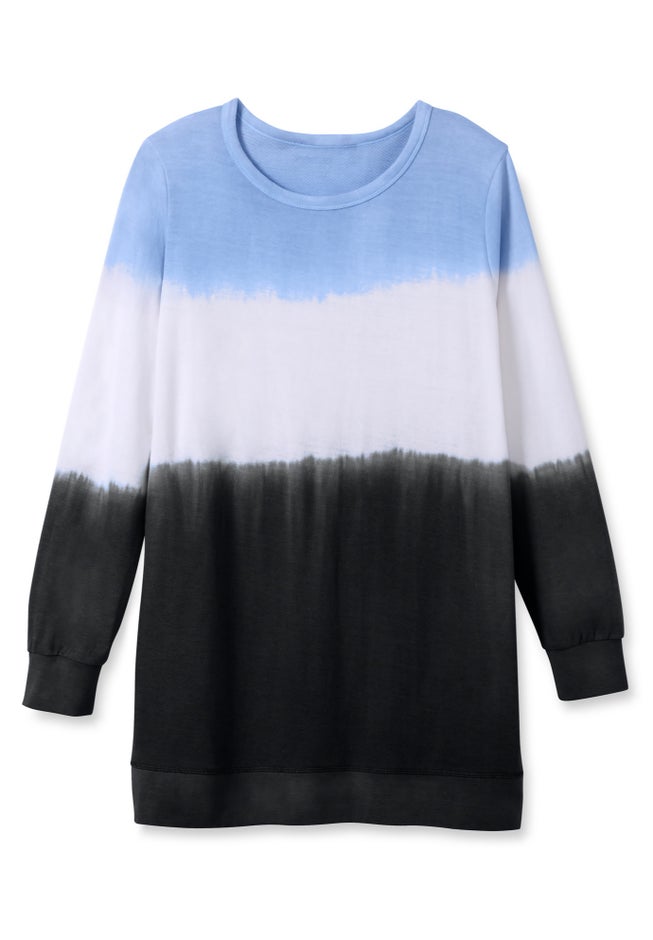 Tie-dyed knit sweatshirt tunic image number 9