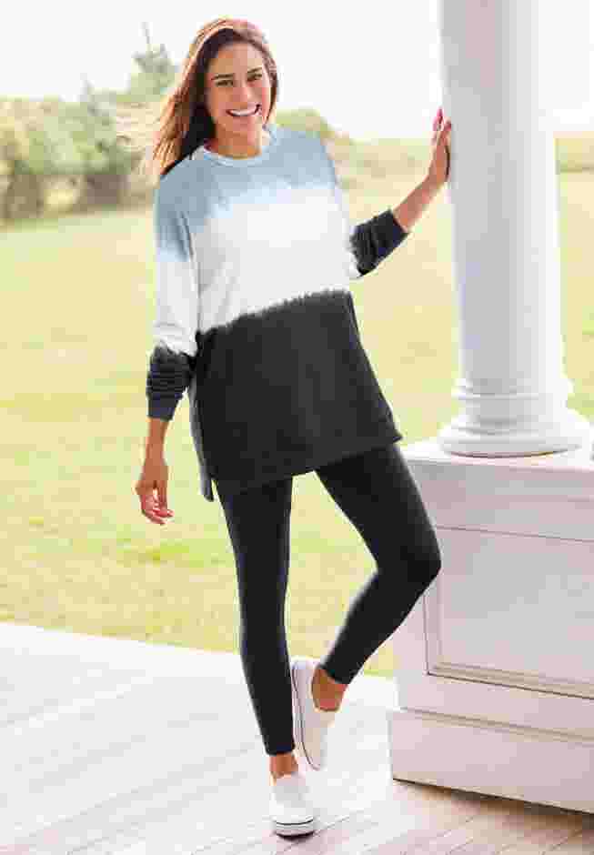 Tie-dyed knit sweatshirt tunic image number 0