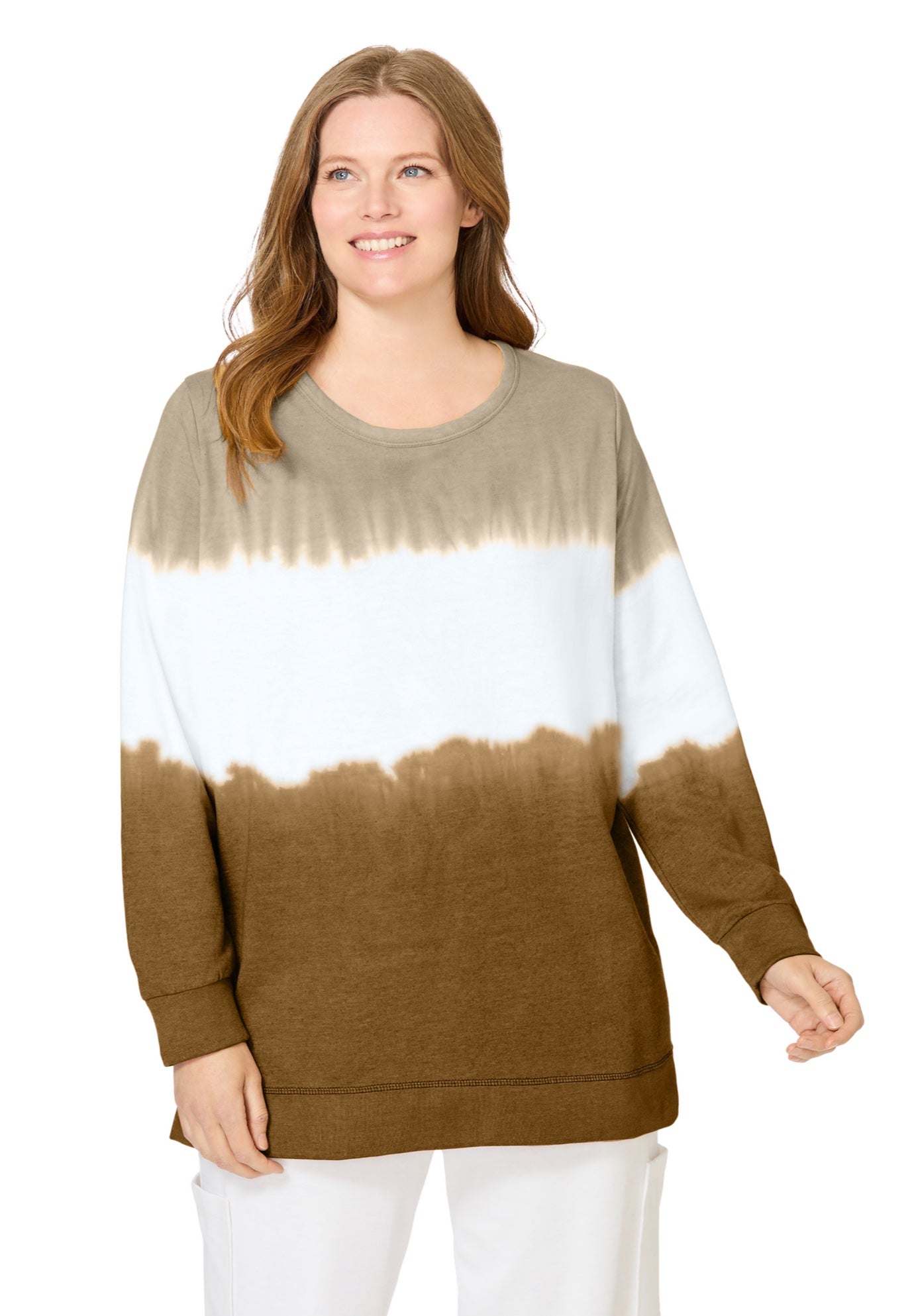 Tie-dyed knit sweatshirt tunic image number 1