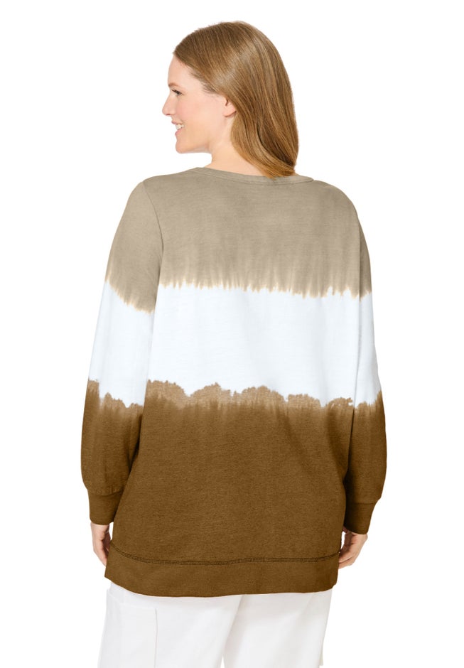 Tie-dyed knit sweatshirt tunic image number 2