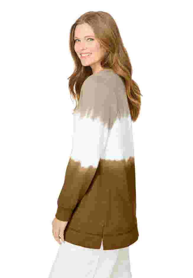 Tie-dyed knit sweatshirt tunic image number 3