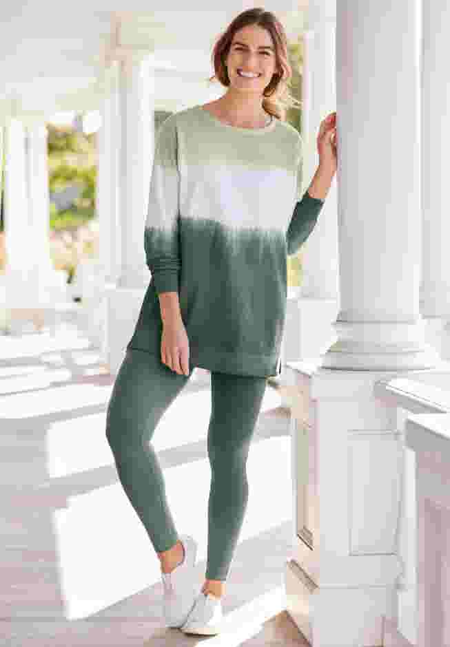 Tie-dyed knit sweatshirt tunic image number 1