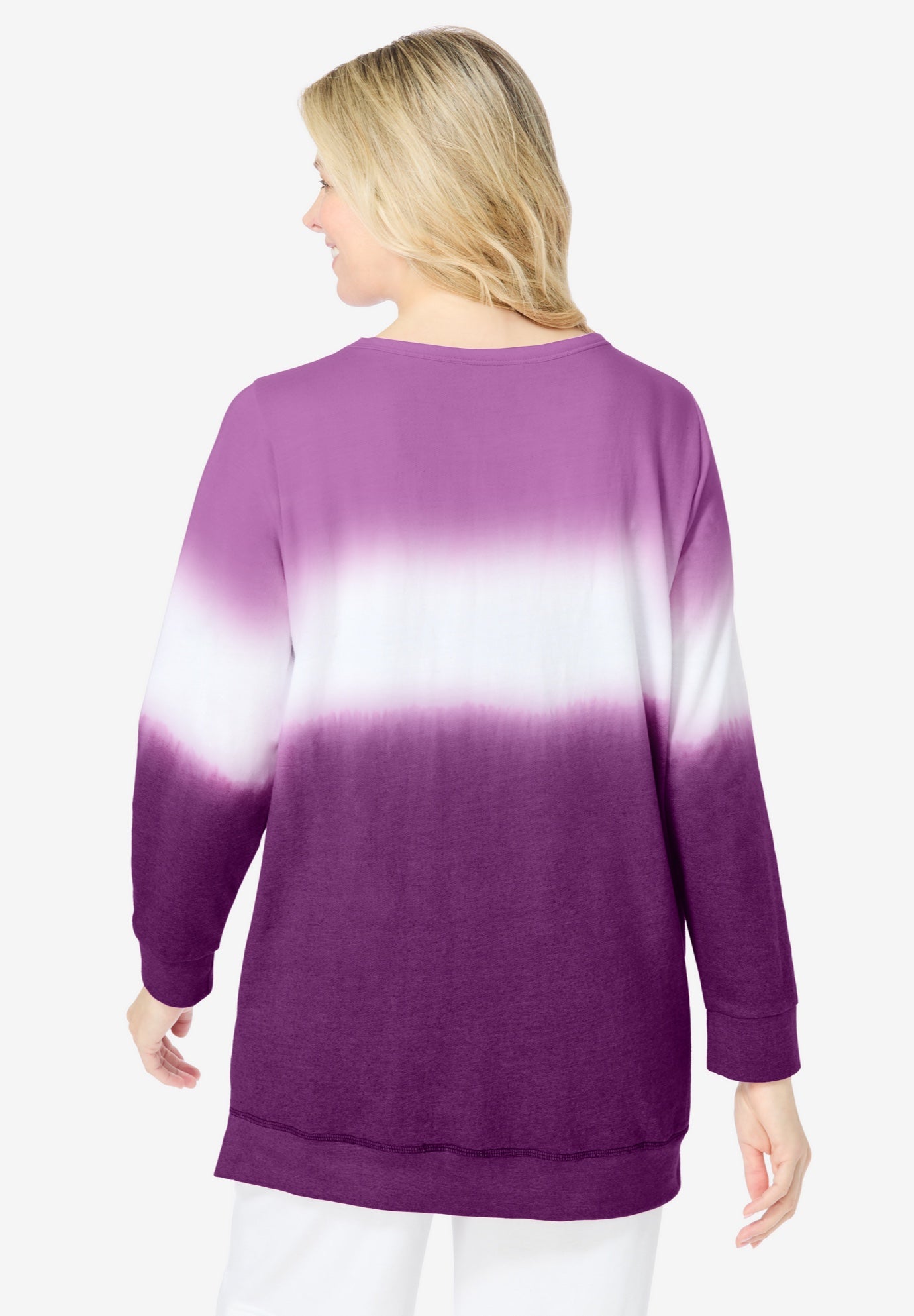 Tie-dyed knit sweatshirt tunic image number 2