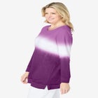 Tie-dyed knit sweatshirt tunic image number null