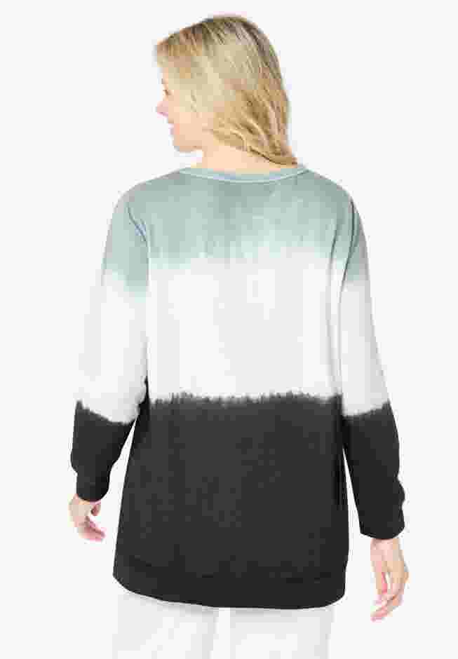 Tie-dyed knit sweatshirt tunic image number 2