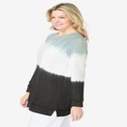Tie-dyed knit sweatshirt tunic image number null