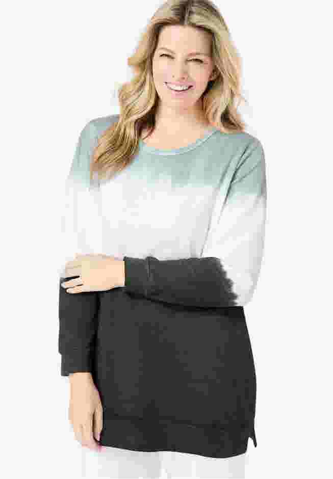 Tie-dyed knit sweatshirt tunic image number 4