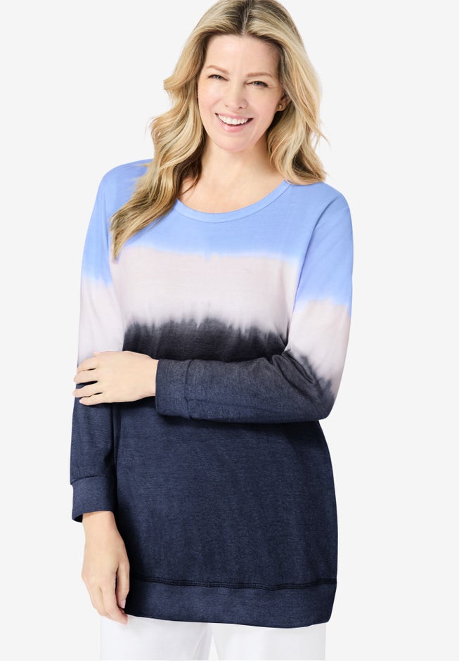 Tie-dyed knit sweatshirt tunic image number 4