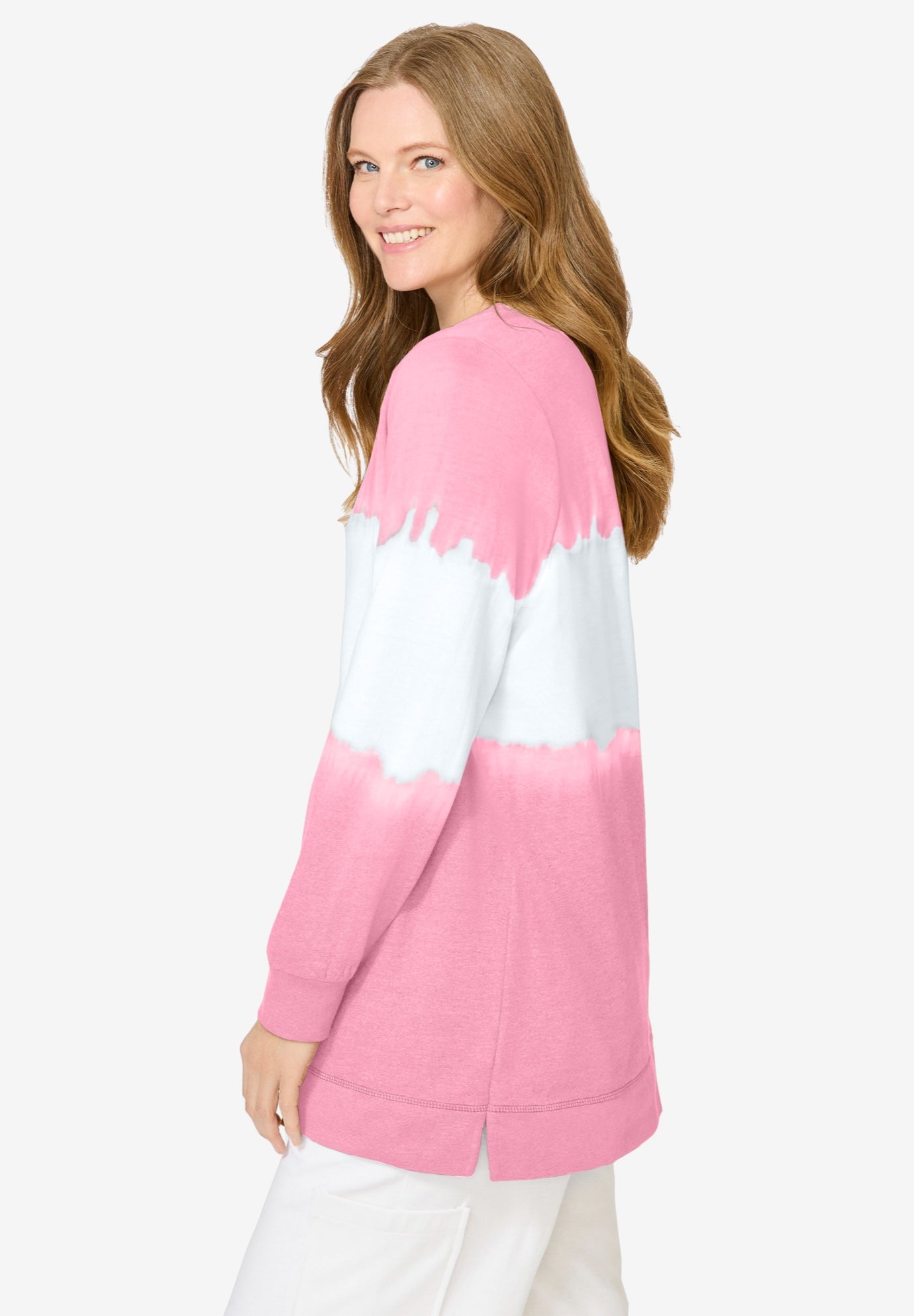 Tie-dyed knit sweatshirt tunic image number 2