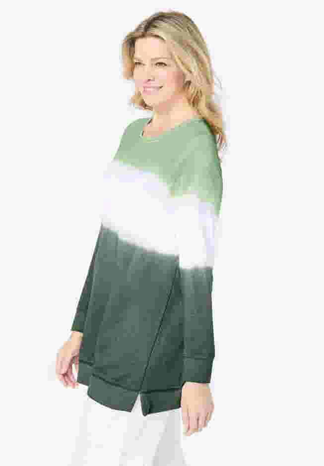 Tie-dyed knit sweatshirt tunic image number 4