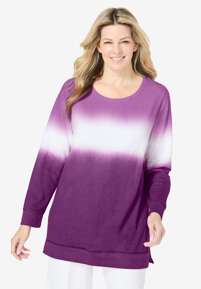 Tie-dyed knit sweatshirt tunic image number 1