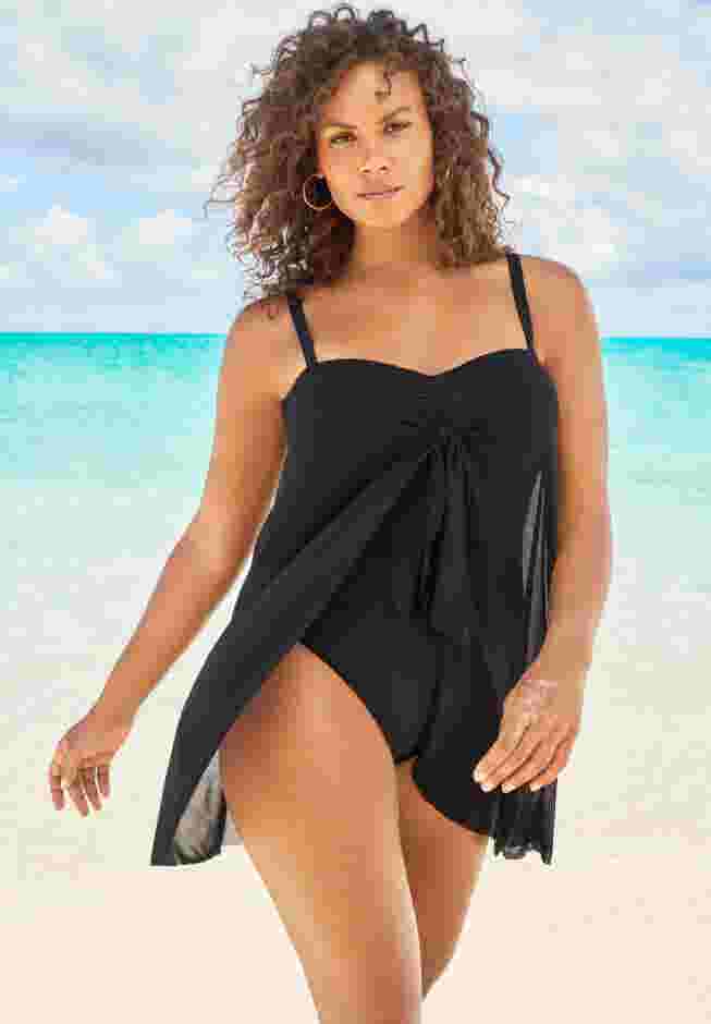 Mesh-Draped Swimsuit image number 0