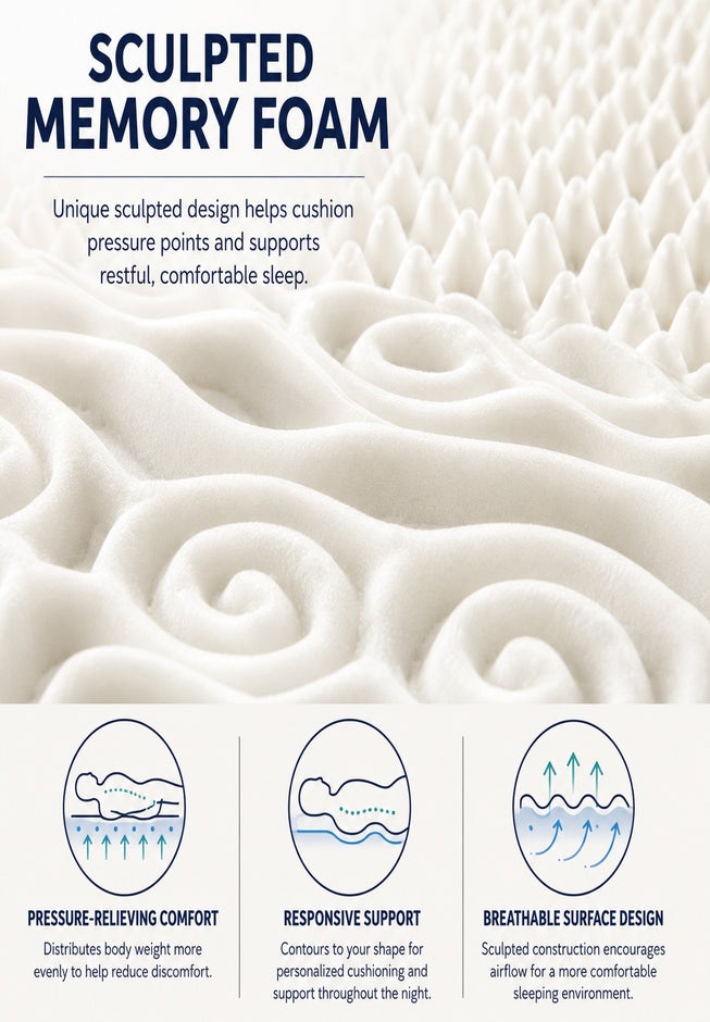 2 Inch 7-Zone Memory Foam Mattress Topper image number 1