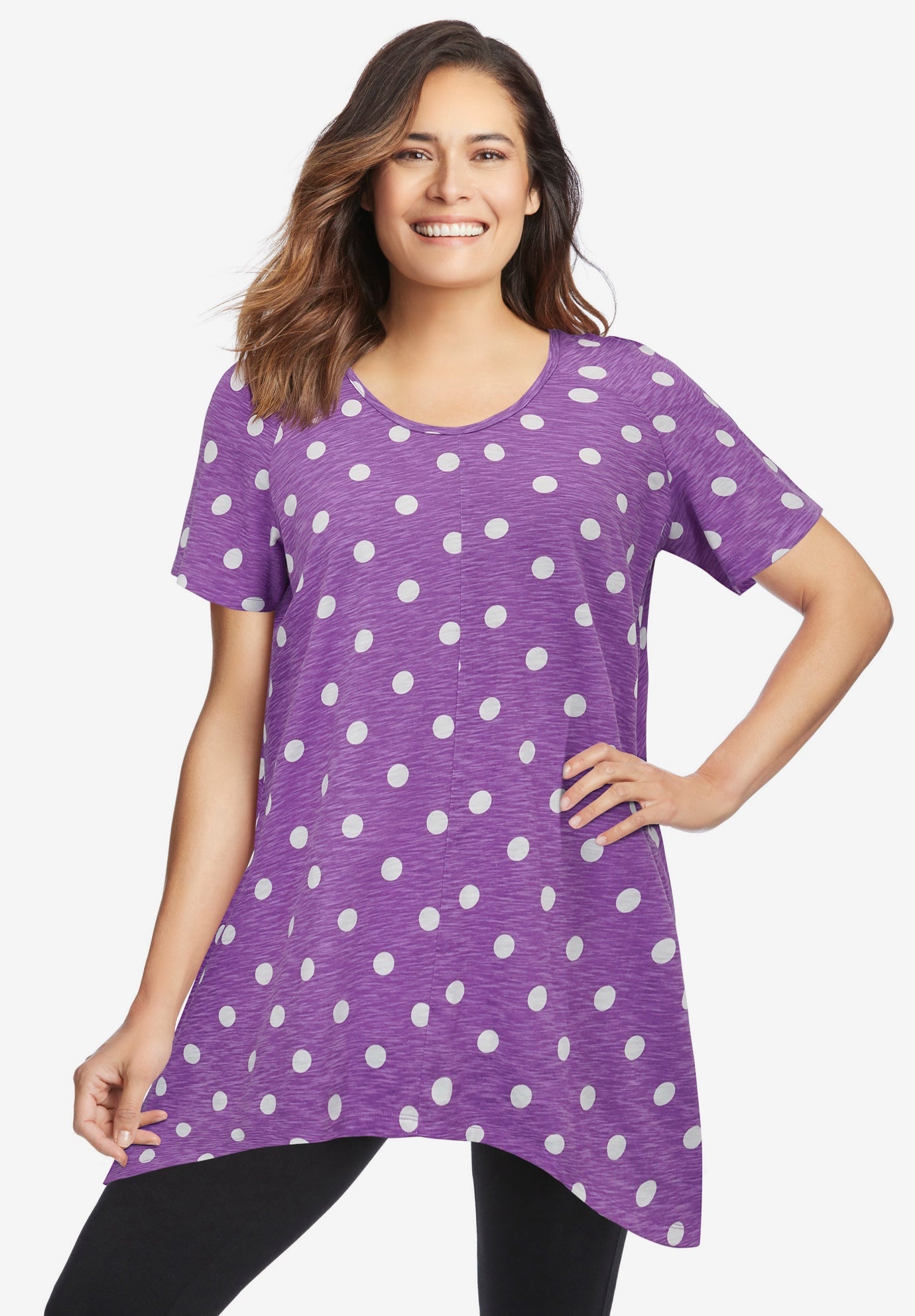 Textured Pointed Hem Tunic image number 0