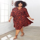 Printed Gauze Shirtdress image number null